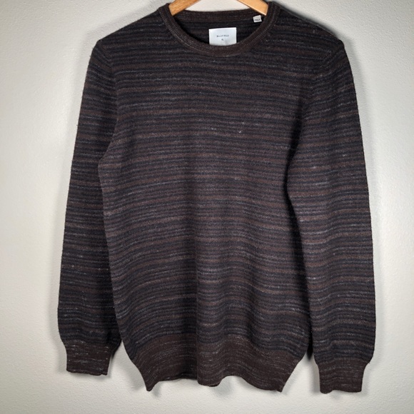 SOLD - Billy Reid Blurred Striped Wool Crew Sweater XL - Picture 2 of 10